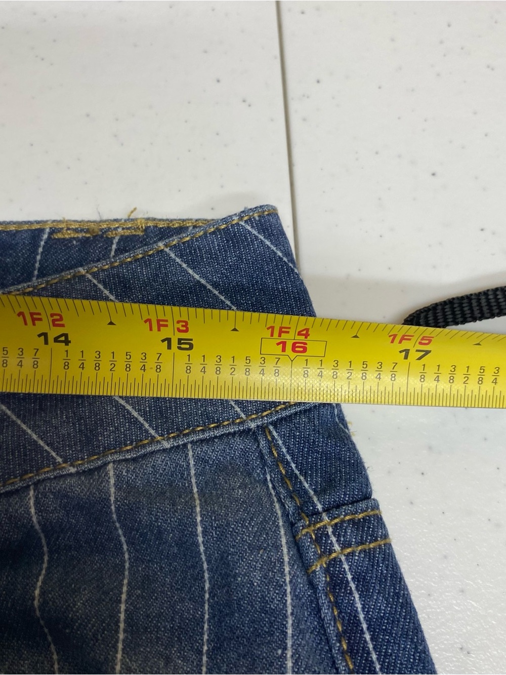 Edikted cory stripe low rise wide leg jeans size medium pinstripe new with tags - Picture 8 of 11